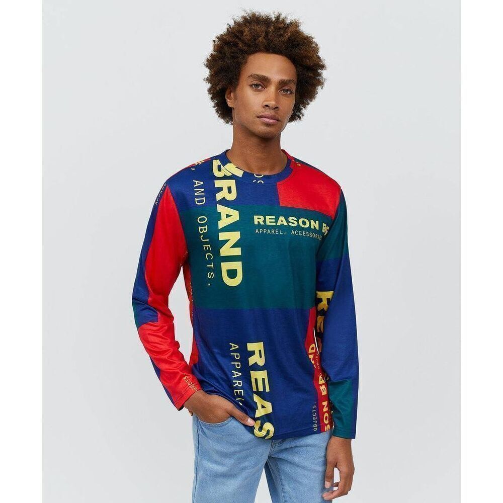 New XXL Reason Arseno Multicolor Long Sleeve Streetware Casual Tee Tshirt Shirt